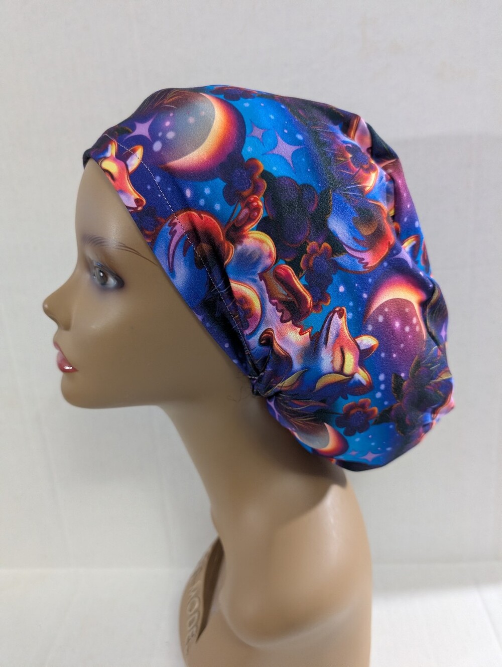 Fox, Euro Style Scrub Cap, Scrub Cap, Surgery Hat, Chemo Hat